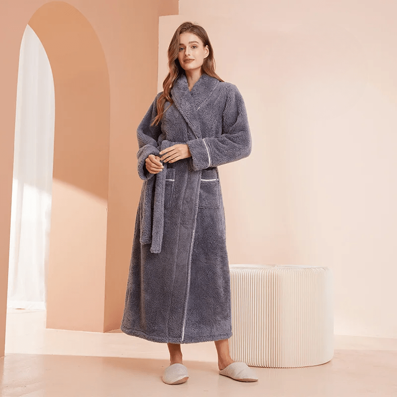 Peignoir Flanelle Doux | Robe de Chambre Hiver Chaude