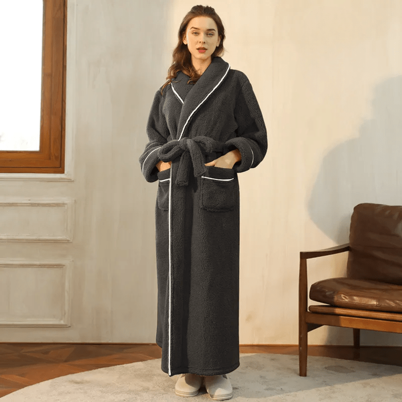 Peignoir Flanelle Doux | Robe de Chambre Hiver Chaude