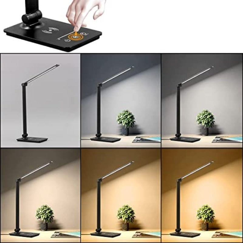 LumiDesk – Lampe LED Bureau avec Chargeur Sans Fil et Commande Tactile