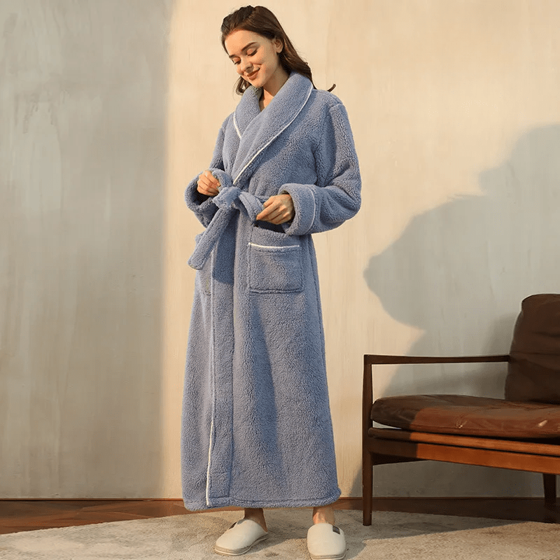 Peignoir Flanelle Doux | Robe de Chambre Hiver Chaude