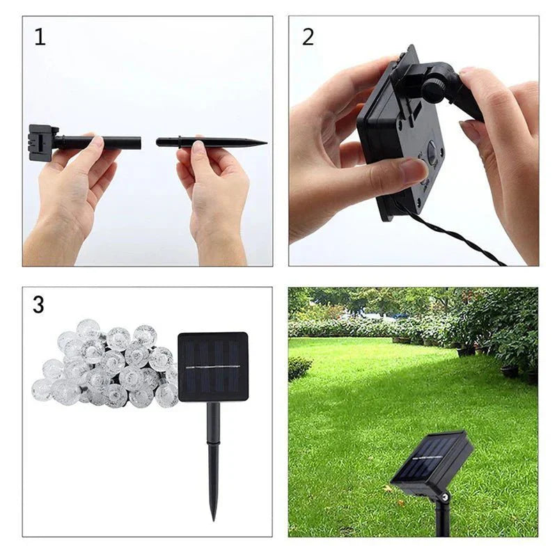 Guirlande Solaire LED | Étanche Lumière Extérieure Jardin