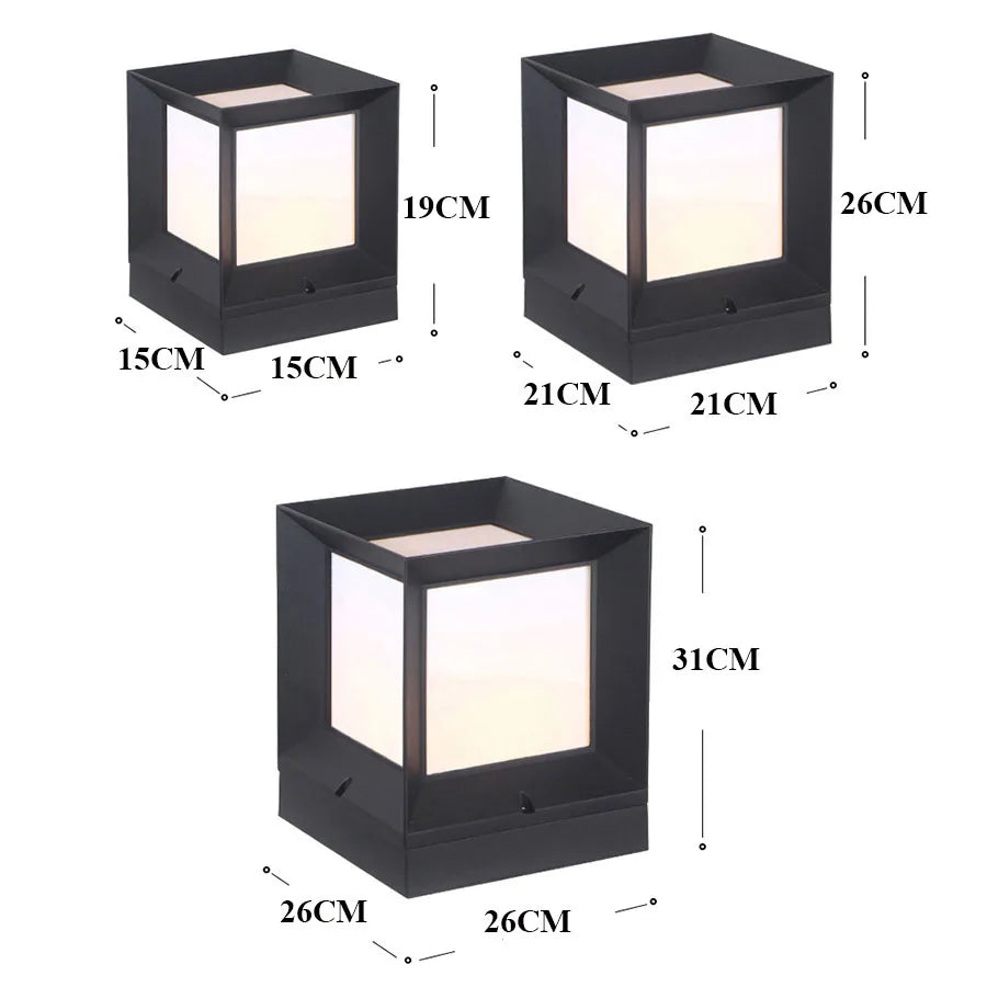 Lampe extérieure moderne poteau aluminium étanche