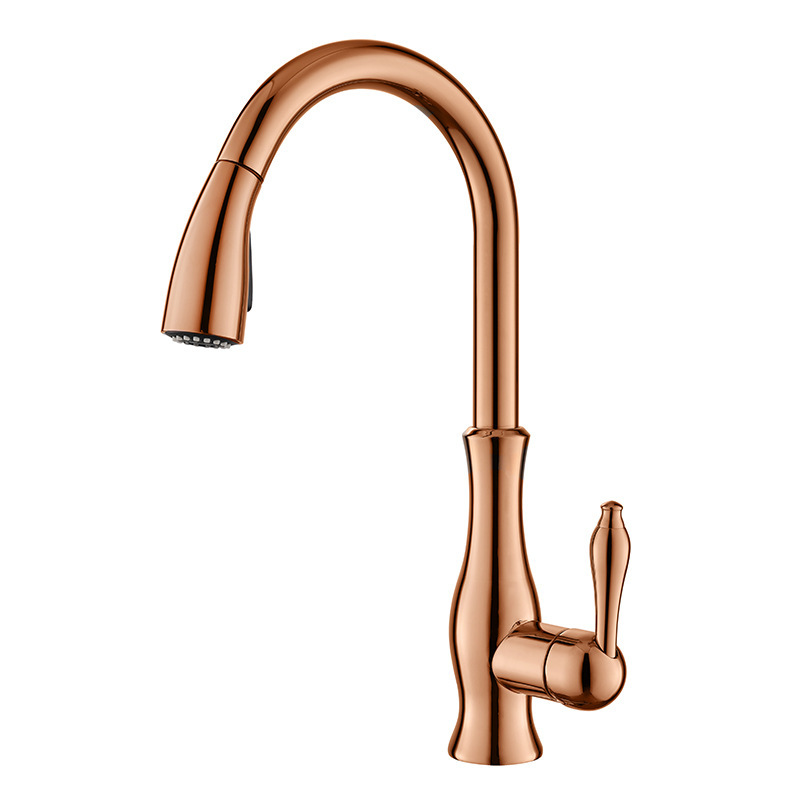 GoldFlow – Mitigeur Doré pour Cuisine avec Douchette Extensible