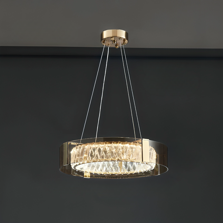 Lustre LED Cristal | Élégant et Dimmable Plafonnier Luxe