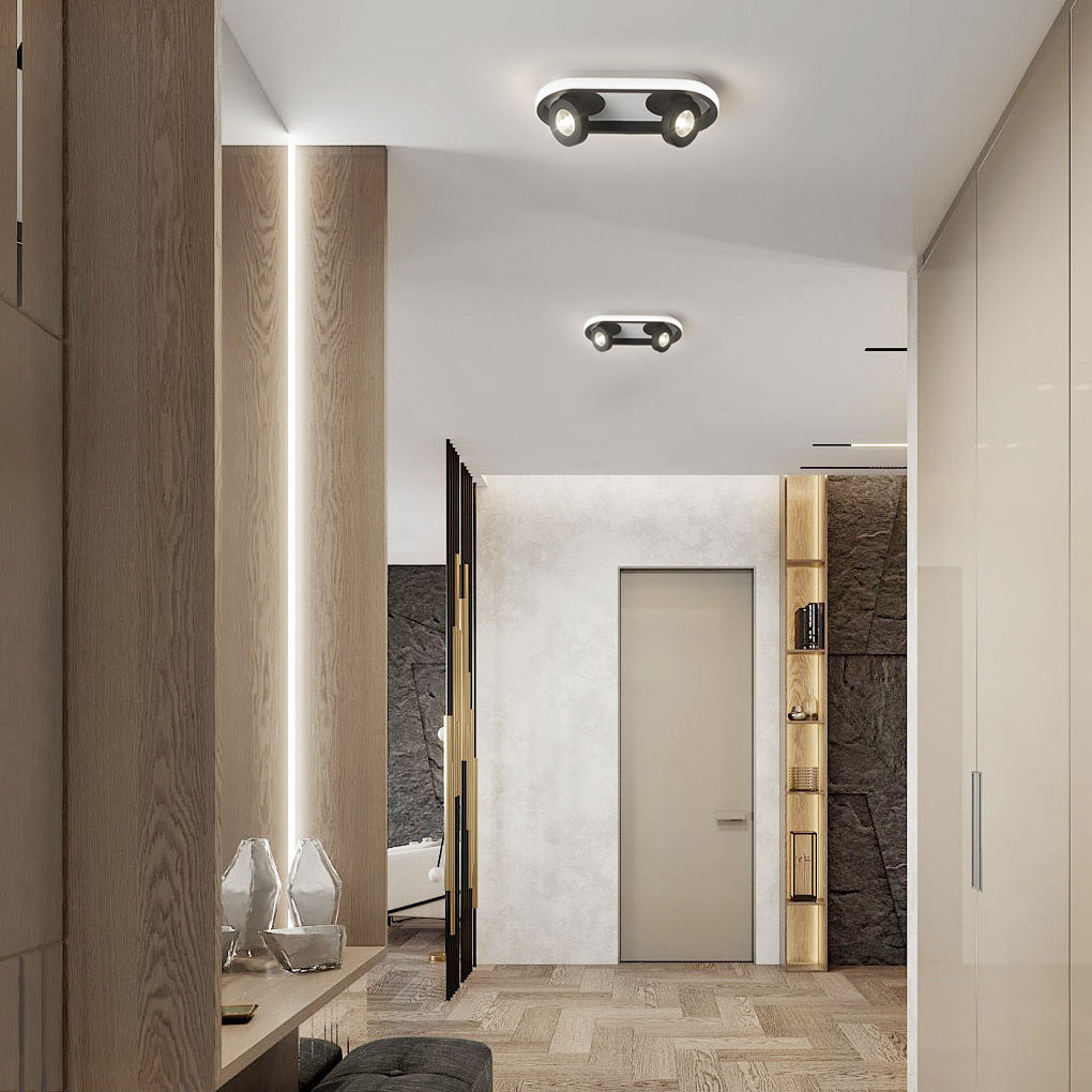 Plafonnier LED Rectangulaire Arrondi – Éclairage Moderne et Ajustable pour Couloirs et Séjours