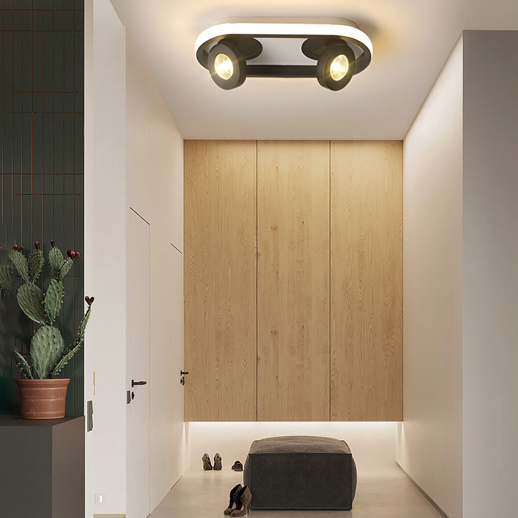 Plafonnier LED Rectangulaire Arrondi – Éclairage Moderne et Ajustable pour Couloirs et Séjours