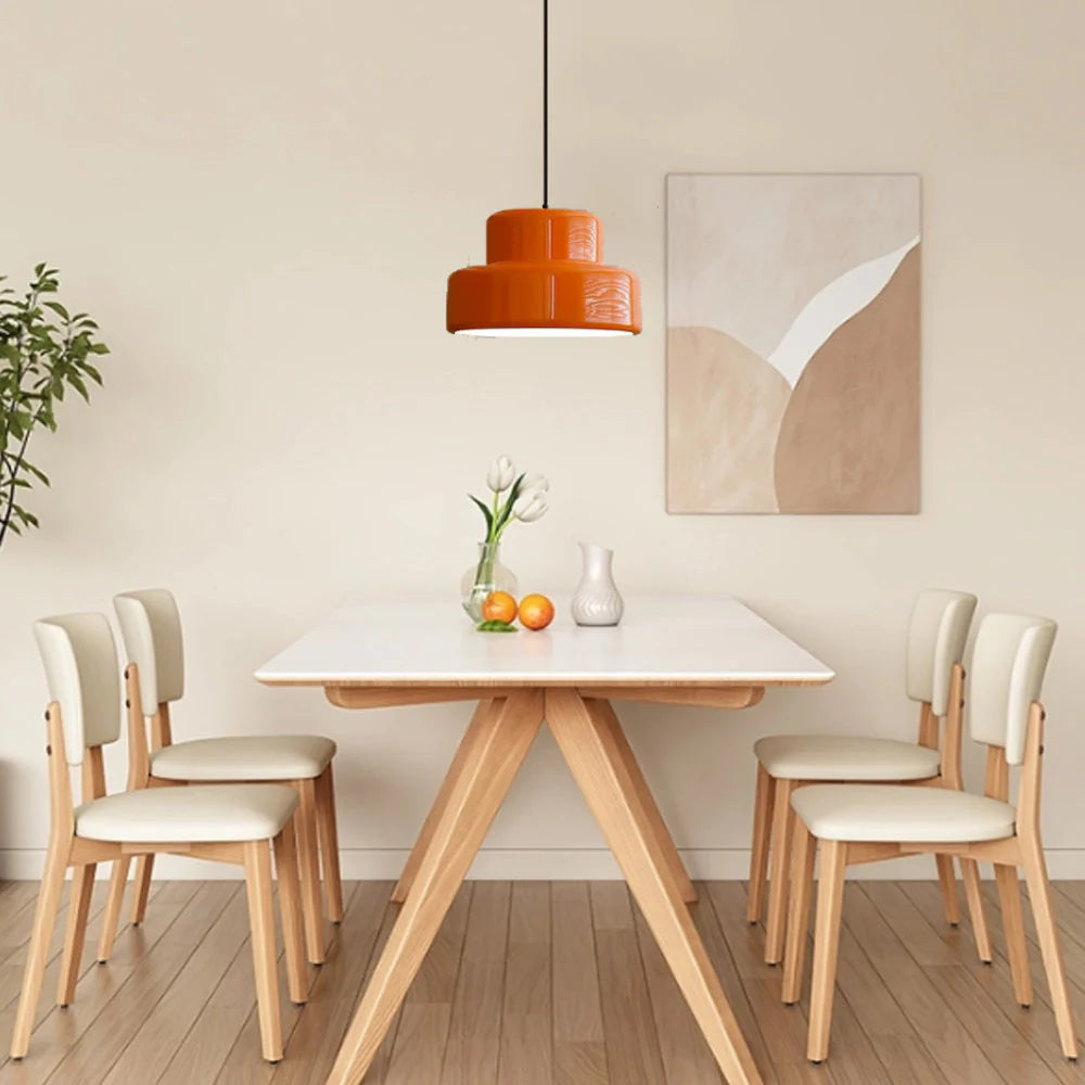 Suspension vintage orange métal cuisine moderne