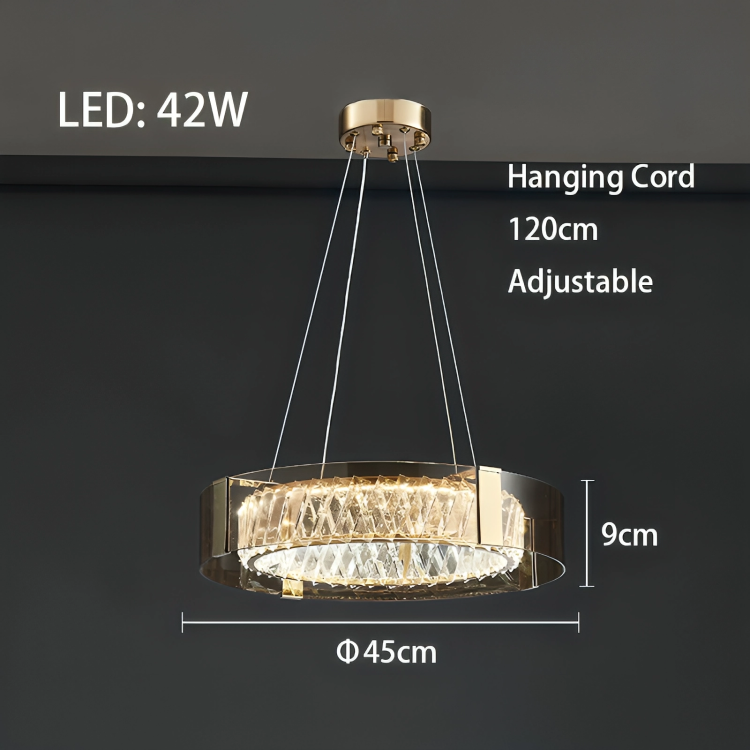 Lustre LED Cristal | Élégant et Dimmable Plafonnier Luxe