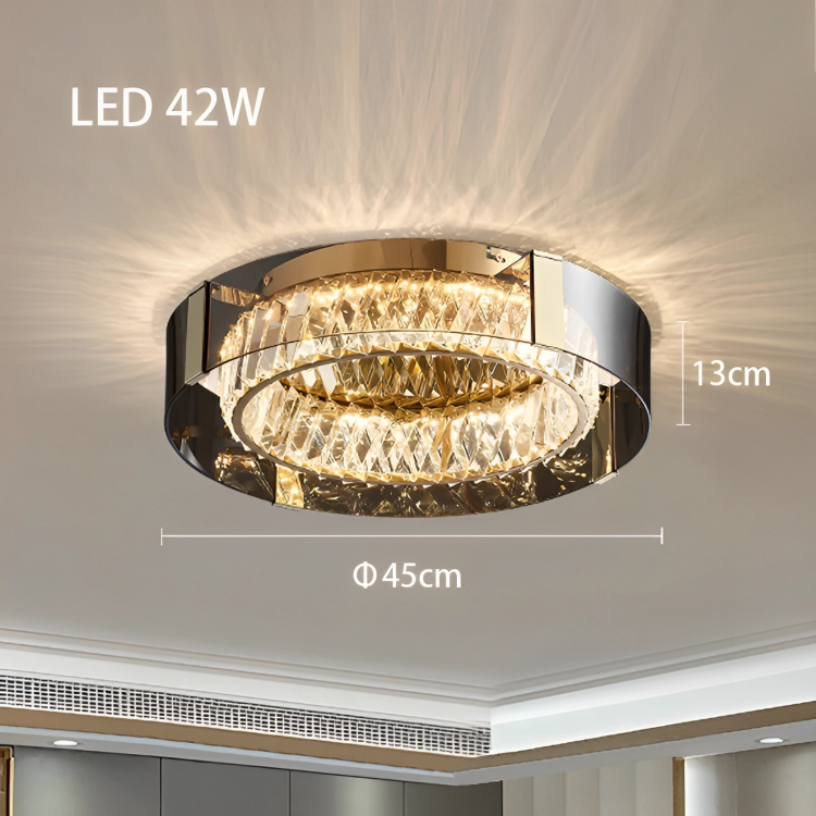 Lustre LED Cristal | Élégant et Dimmable Plafonnier Luxe