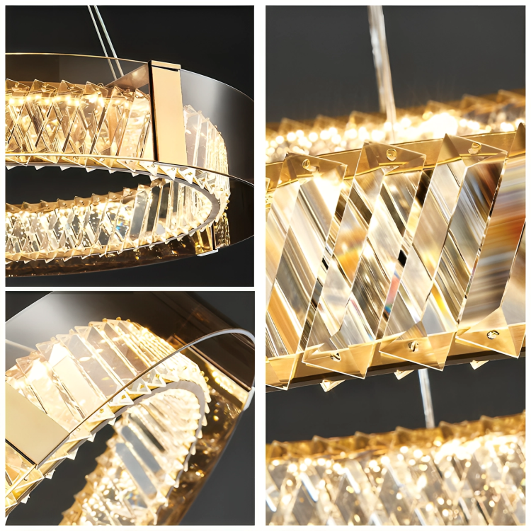 Lustre LED Cristal | Élégant et Dimmable Plafonnier Luxe