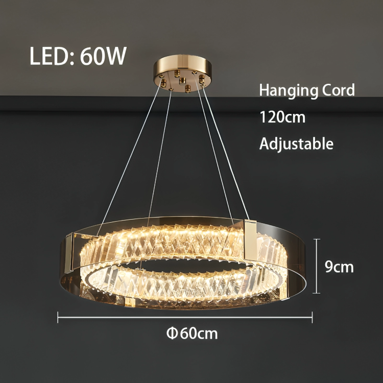 Lustre LED Cristal | Élégant et Dimmable Plafonnier Luxe