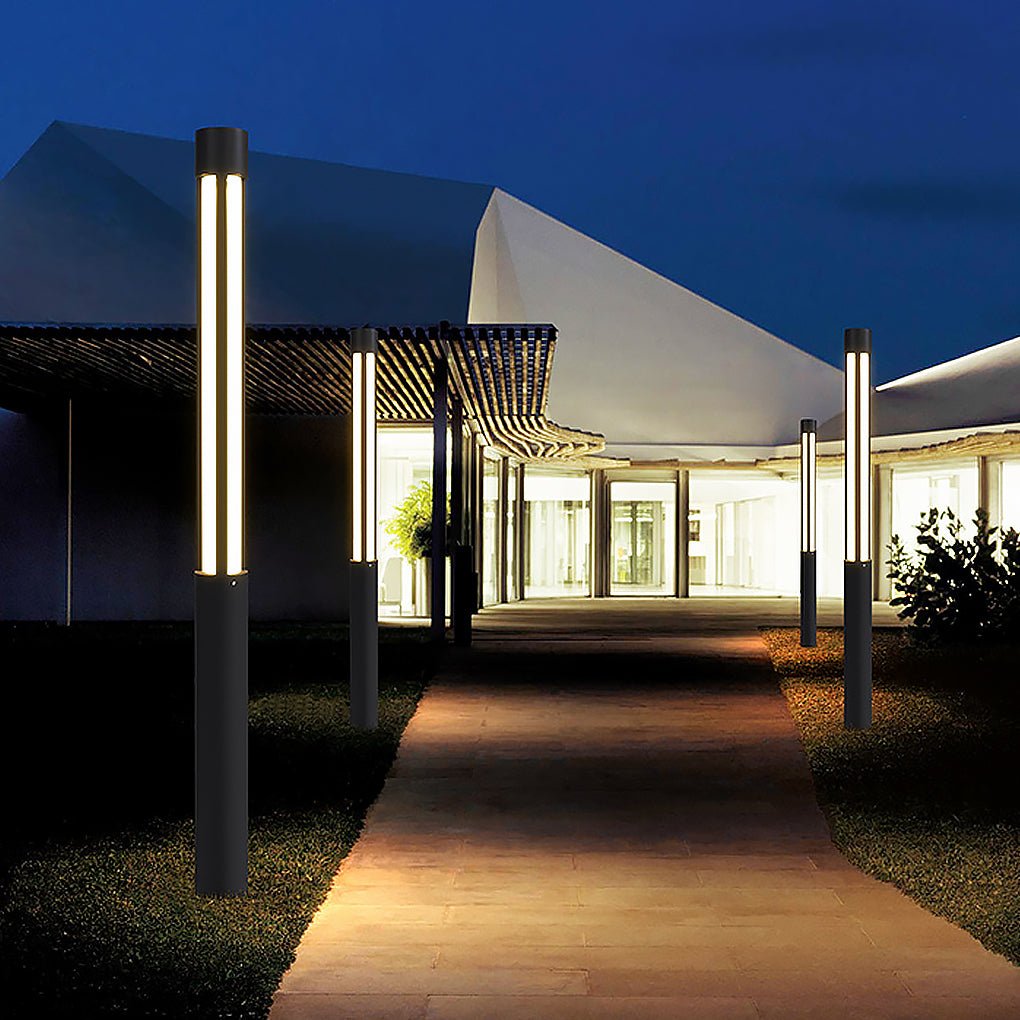 Lampadaire extérieur noir moderne en aluminium LED