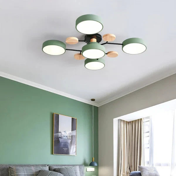 ScandiLume | Plafonnier LED Design Bois et Métal Salon